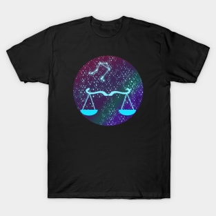 Libra Zodiac Sign with Constellation T-Shirt